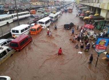 Flooded street in Ghana